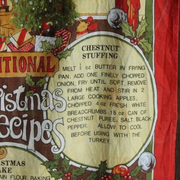 Vintage Holiday Towel, Vista Christmas Recipes Cotton Tea Towel, Made in Britain - Picture 6 of 15